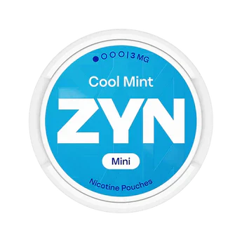 ZYN Cool Mint nicotine pouches packaging on a white background