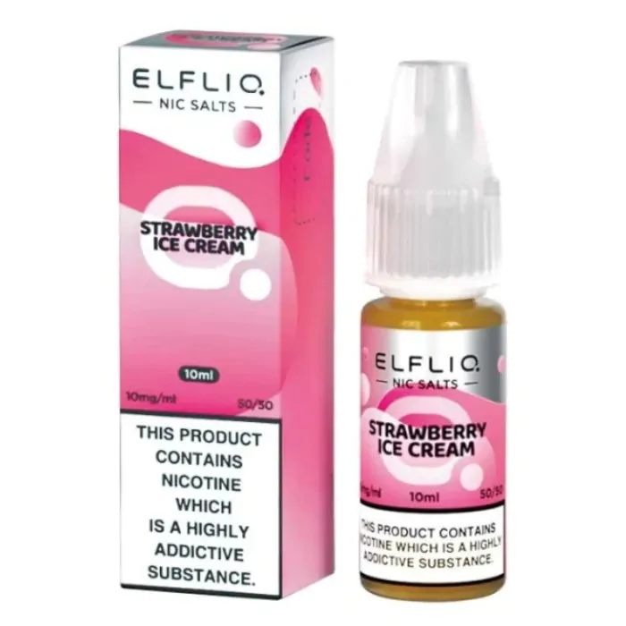 ELFLIQ Nic Salts E-liquid Strawberry Ice Cream Flavour