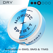 Nordic Spirit Nicotine Pouches (Snus)container on a blue gradient background