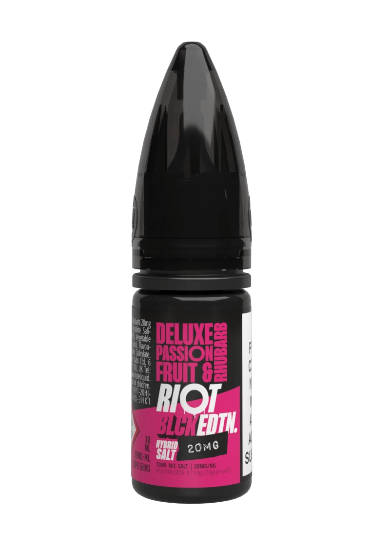 Riot Squad Black Edition Nic Salts Passionfruit and Rhubarb Flavour