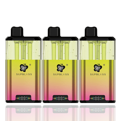 Three Supbliss Ace 40K vape devices with a gradient design on a white background
